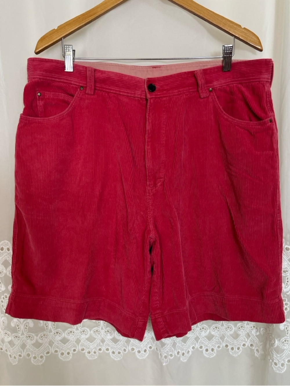 Tommy Bahama Mens 40 Silk Cotton Lava Red Preppy Resortwear 90s Corduroy Shorts